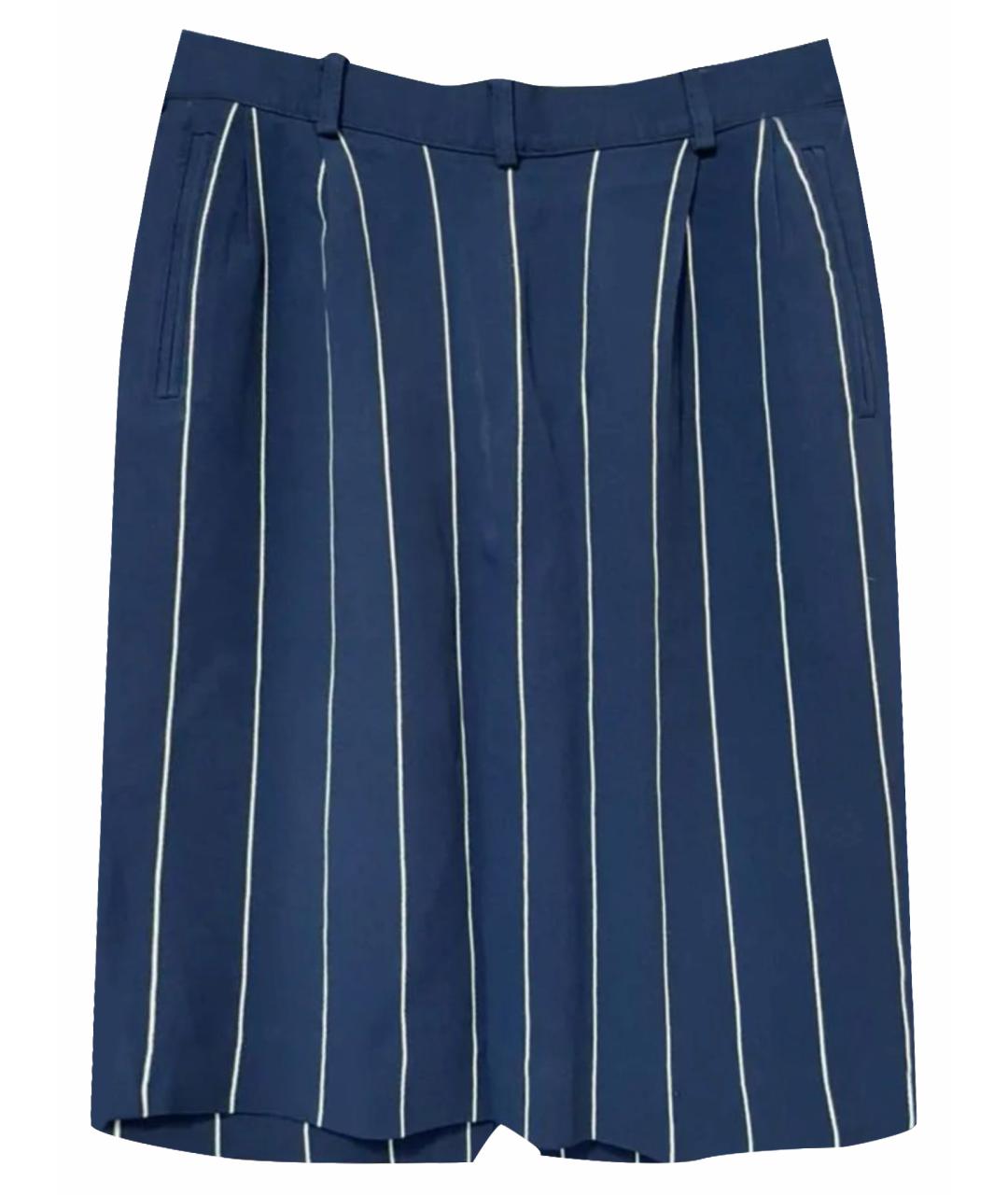 SAINT LAURENT Темно-синяя вискозная юбка мини, фото 1
