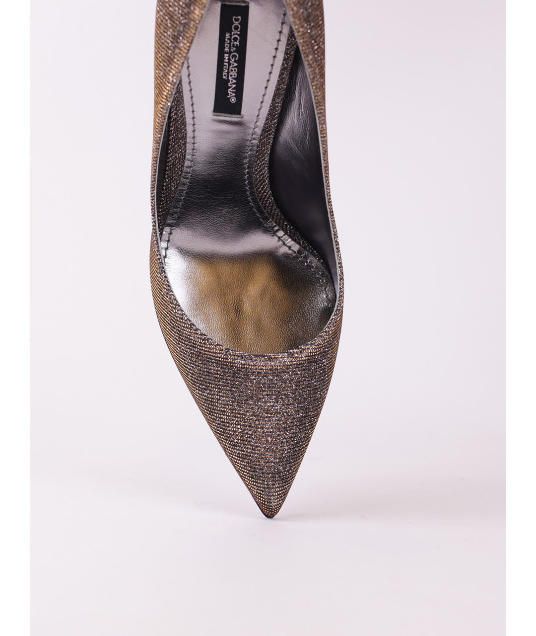 DOLCE&GABBANA Серебряные текстильные туфли, фото 4