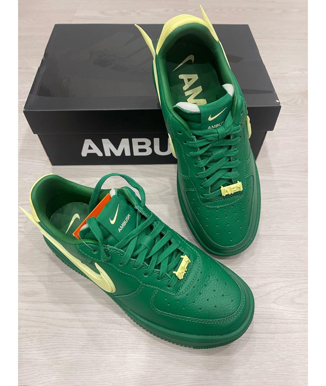 AMBUSH Зеленые кожаные низкие кроссовки / кеды, фото 3