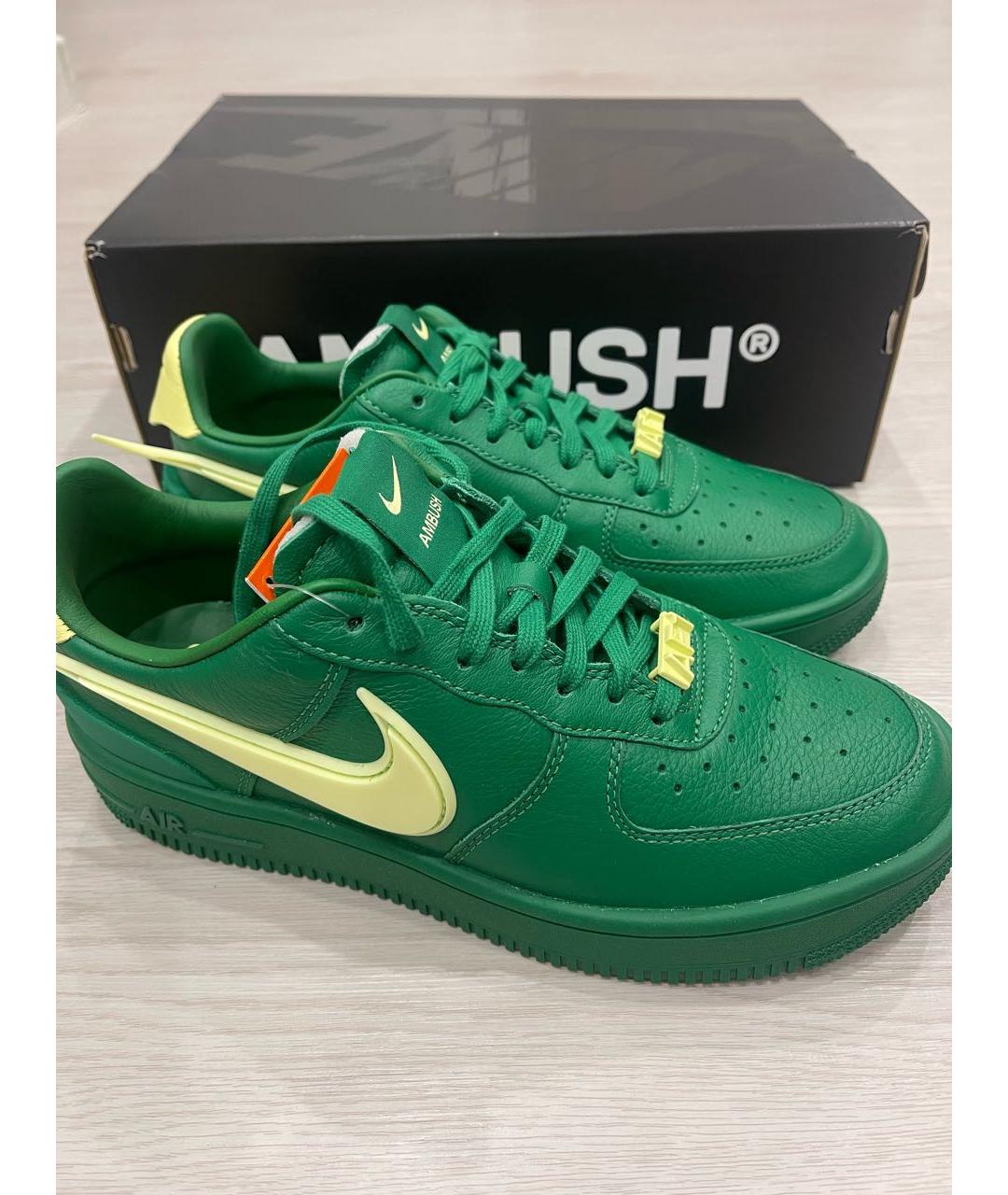 AMBUSH Зеленые кожаные низкие кроссовки / кеды, фото 5