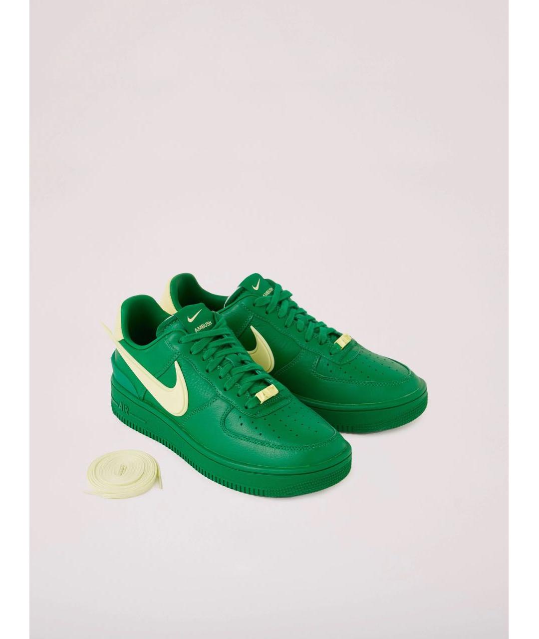 AMBUSH Зеленые кожаные низкие кроссовки / кеды, фото 2