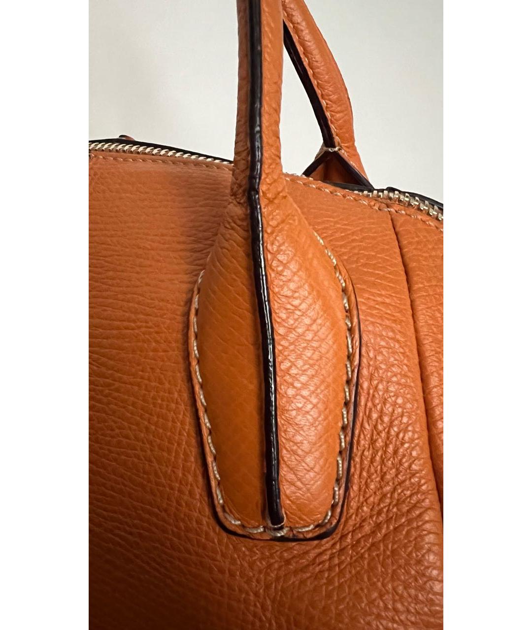 TOD'S Оранжевая кожаная сумка тоут, фото 6