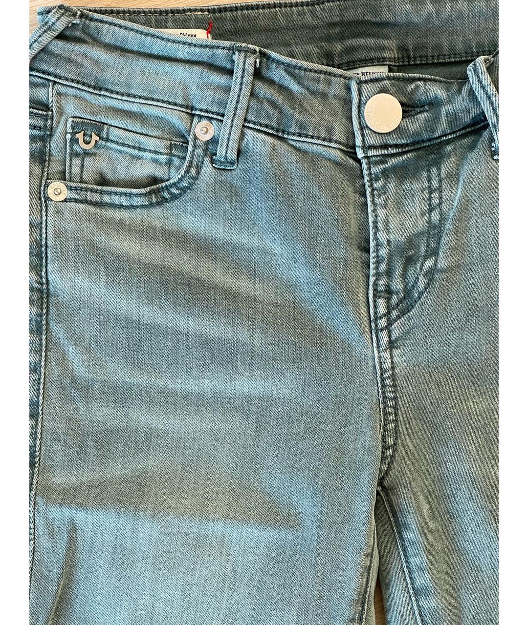 TRUE RELIGION Серые хлопко-эластановые джинсы слим, фото 4