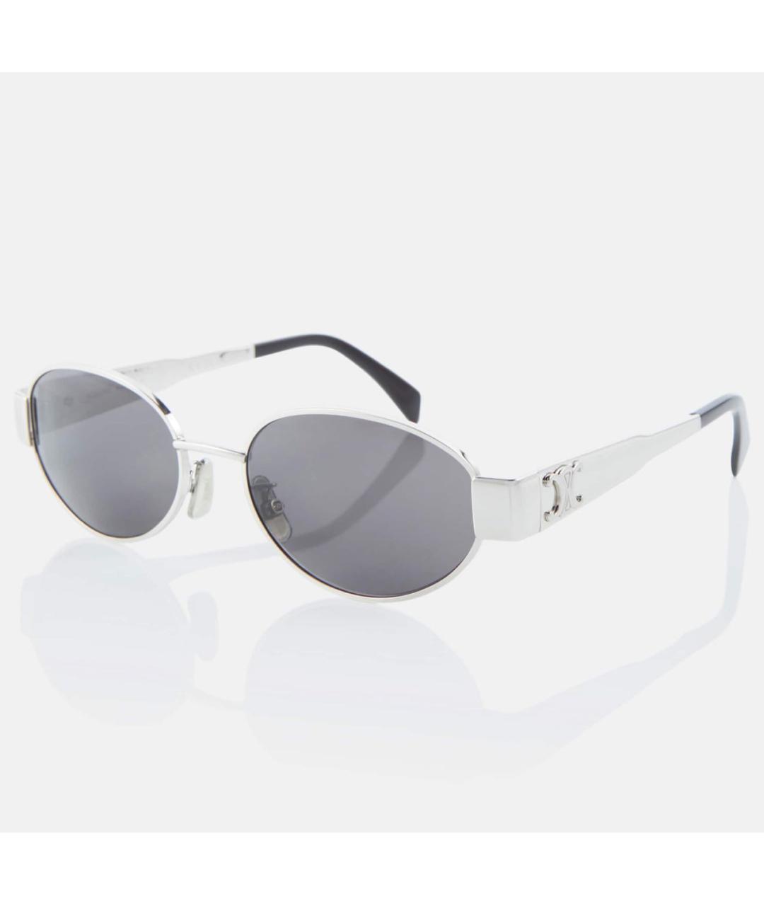 CELINE PRE-OWNED Серебряные металлические солнцезащитные очки, фото 2