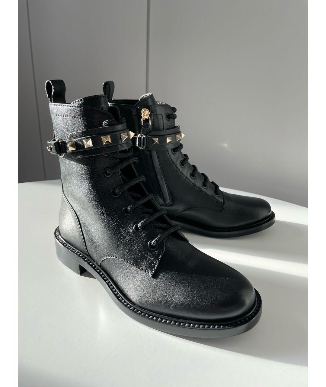 VALENTINO Черные кожаные ботинки, фото 5