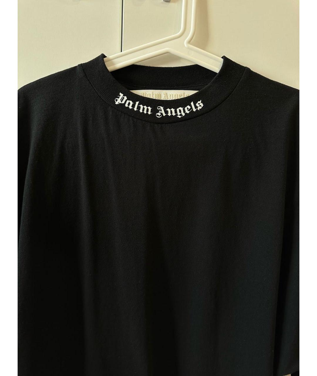 PALM ANGELS Черная хлопковая футболка, фото 3