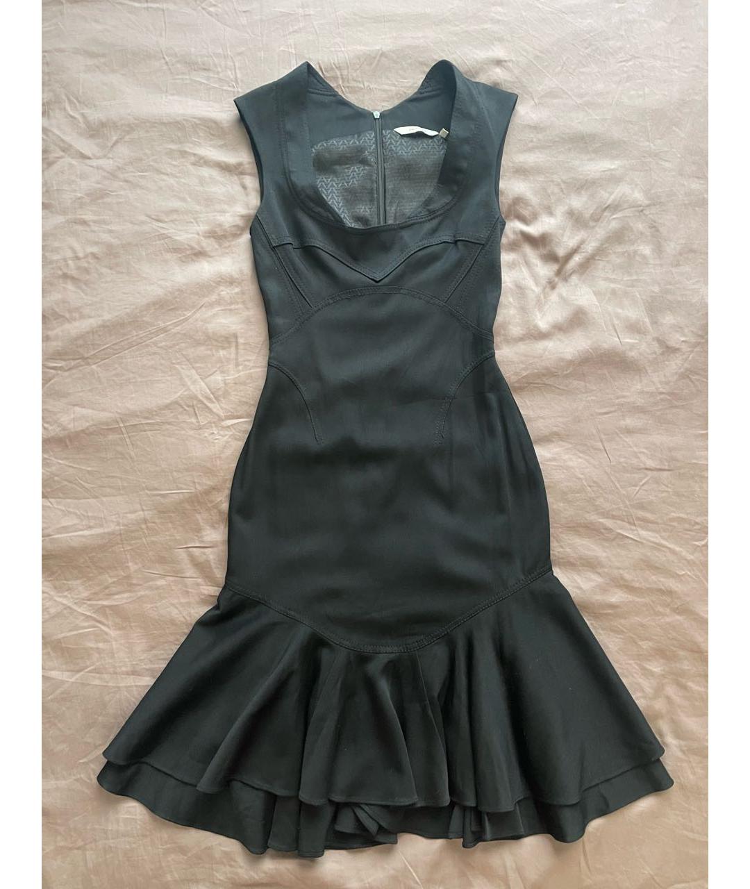 ZAC POSEN Черное шерстяное коктейльное платье, фото 7