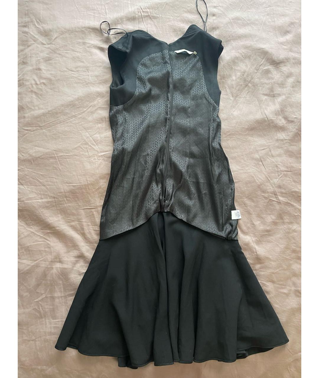 ZAC POSEN Черное шерстяное коктейльное платье, фото 4