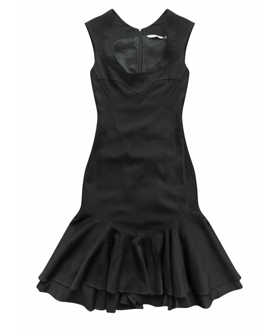 ZAC POSEN Черное шерстяное коктейльное платье, фото 1