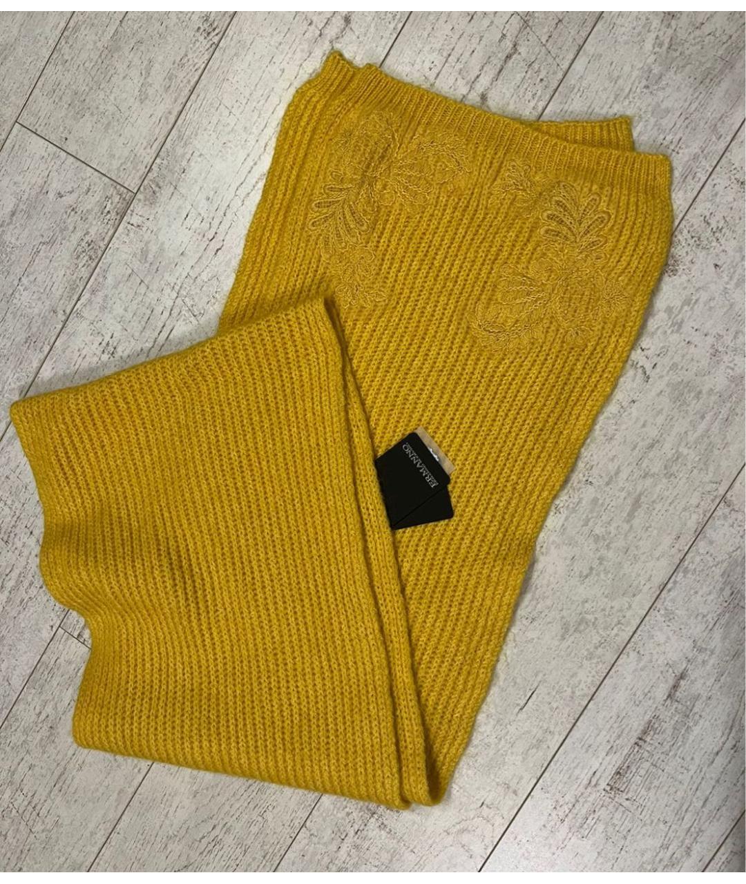 ERMANNO SCERVINO Желтый кашемировый шарф, фото 3