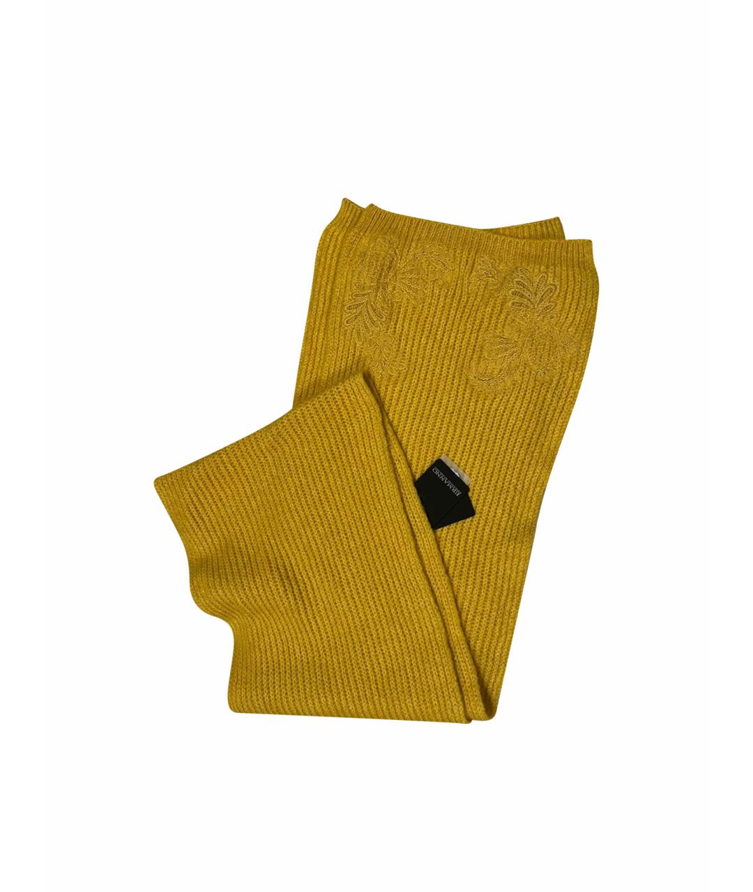 ERMANNO SCERVINO Желтый кашемировый шарф, фото 1