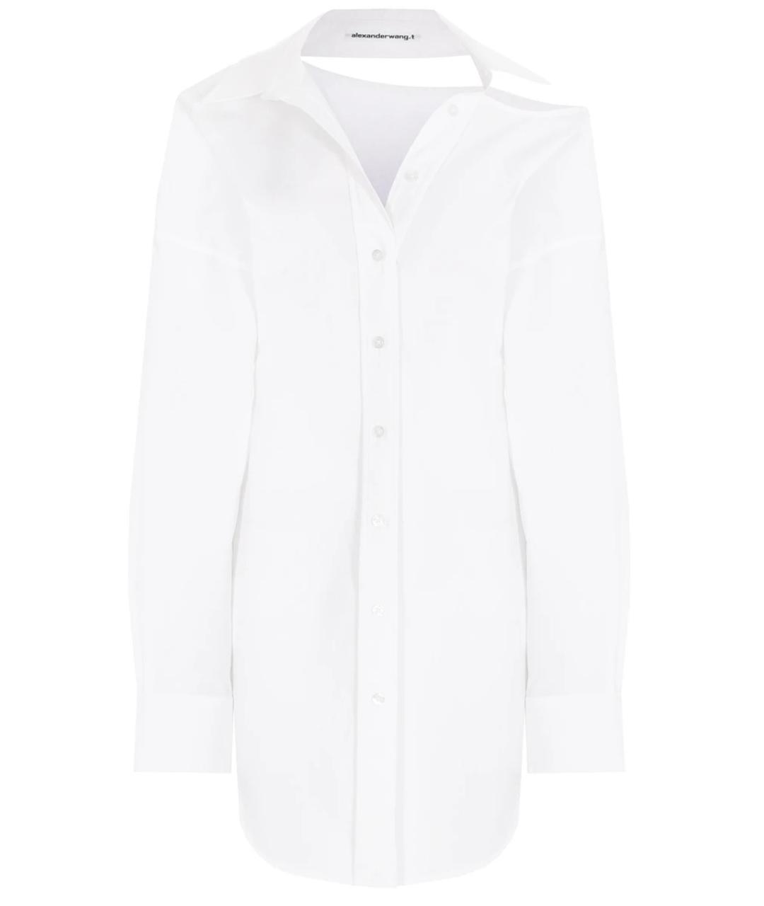 ALEXANDER WANG Белое хлопко-эластановое повседневное платье, фото 5