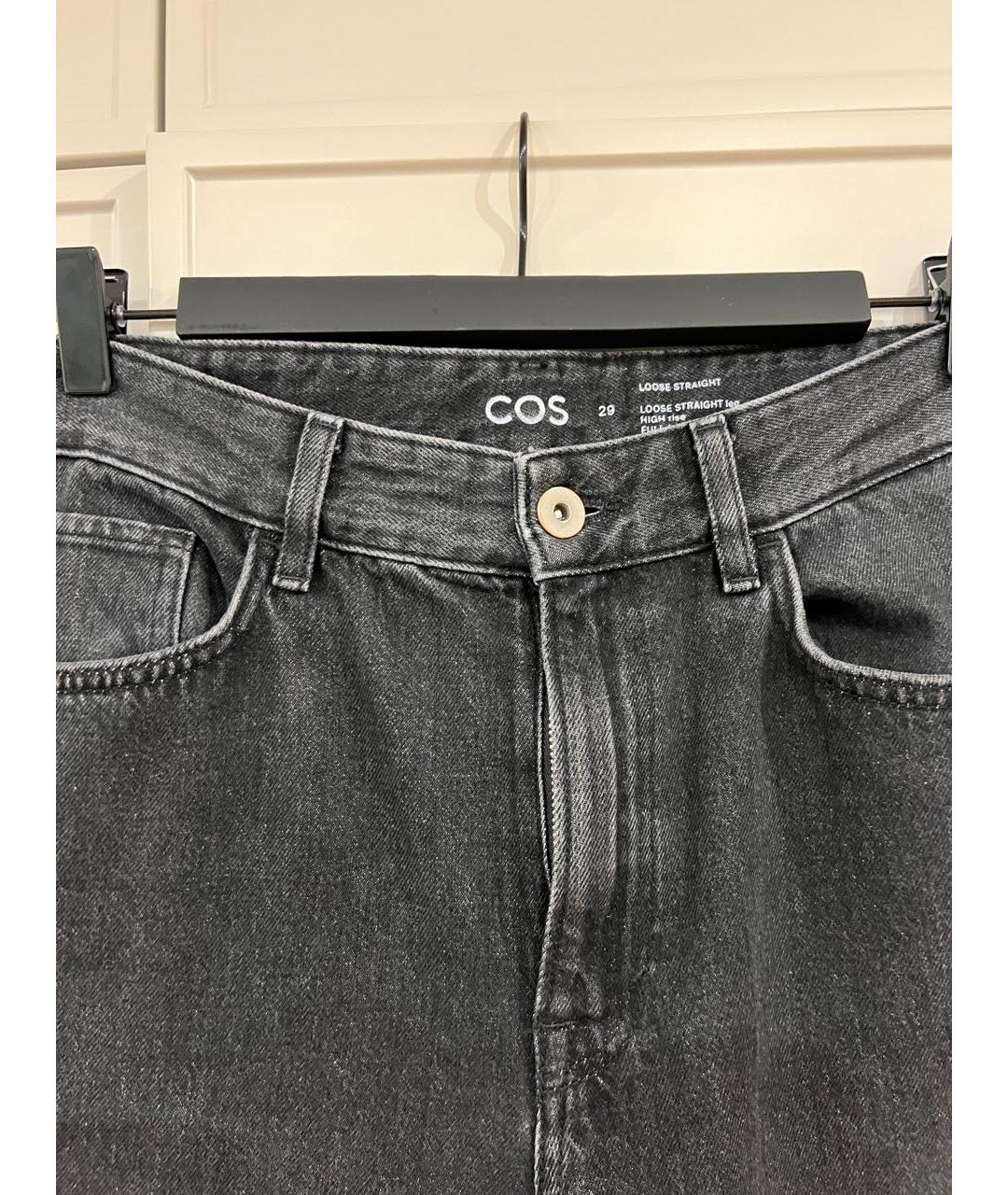 COS Черные хлопковые прямые джинсы, фото 5