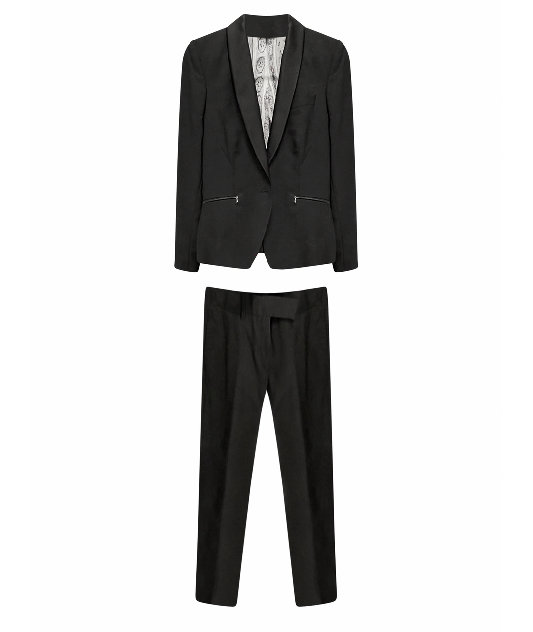 PAUL SMITH BLACK LABEL Черный шерстяной костюм с брюками, фото 1