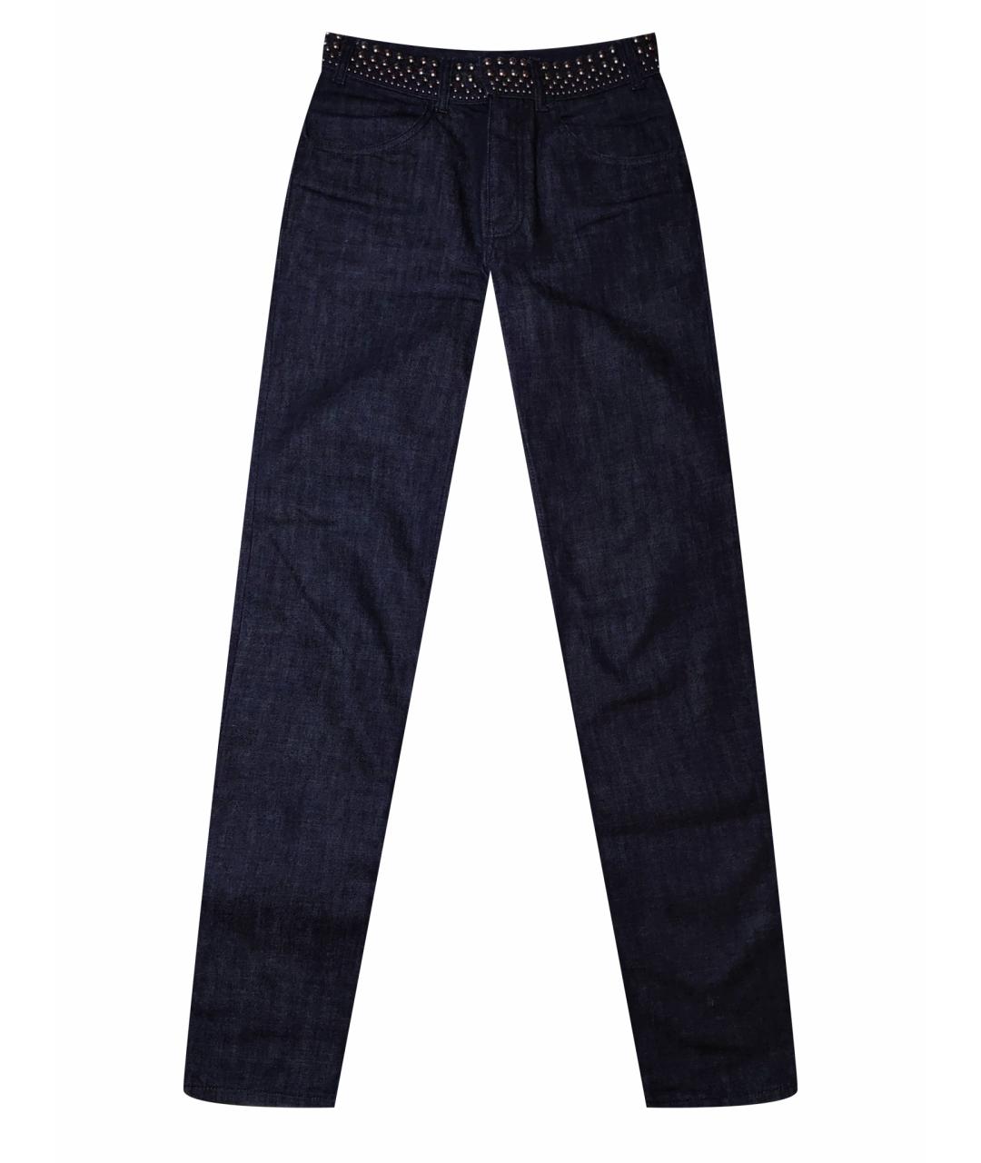 PRADA Темно-синие хлопковые джинсы скинни, фото 1