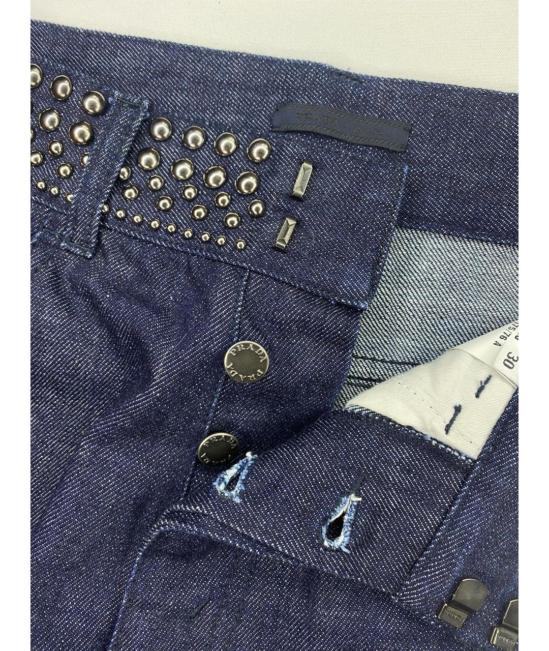 PRADA Темно-синие хлопковые джинсы скинни, фото 8