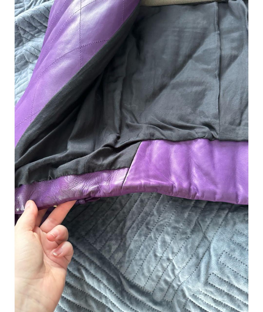 BALMAIN Фиолетовая кожаная куртка, фото 6