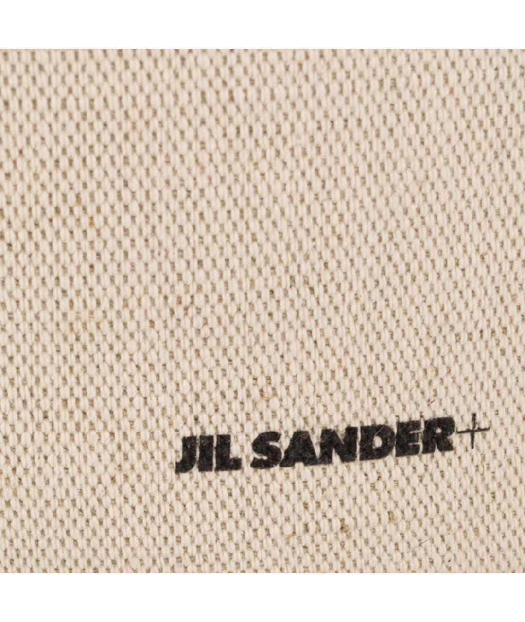 JIL SANDER Белая льняная пляжная сумка, фото 3