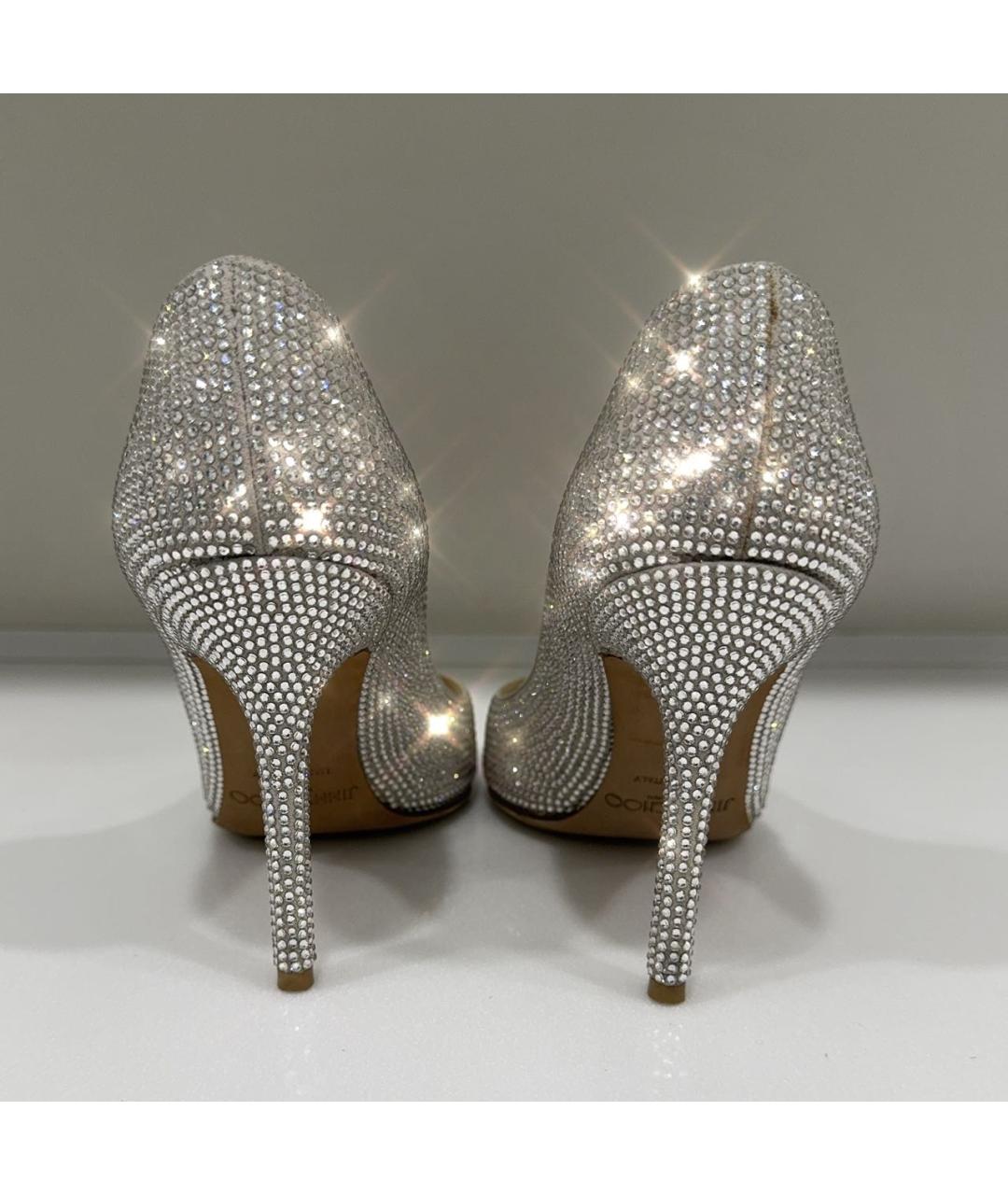 JIMMY CHOO Серебряные замшевые туфли, фото 3