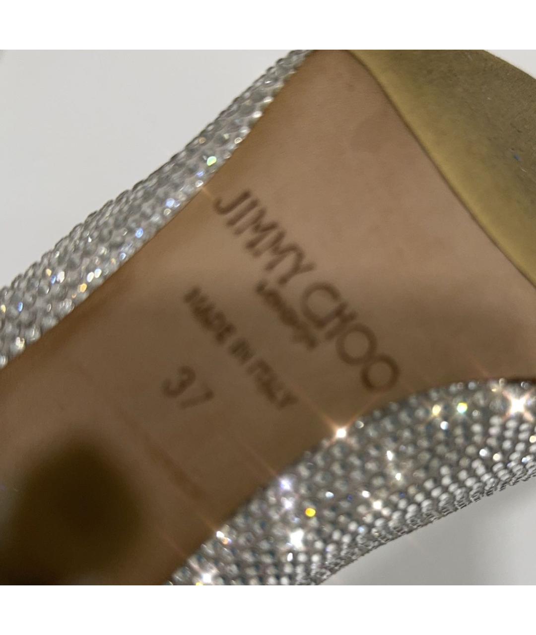 JIMMY CHOO Серебряные замшевые туфли, фото 4