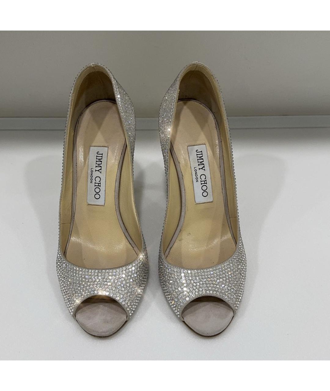 JIMMY CHOO Серебряные замшевые туфли, фото 2