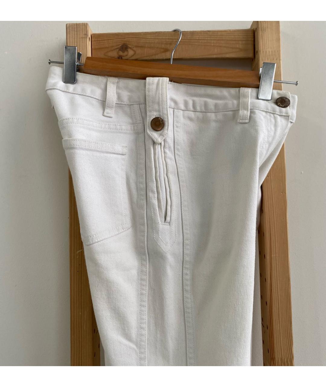 CHRISTIAN DIOR Белые хлопковые джинсы слим, фото 4