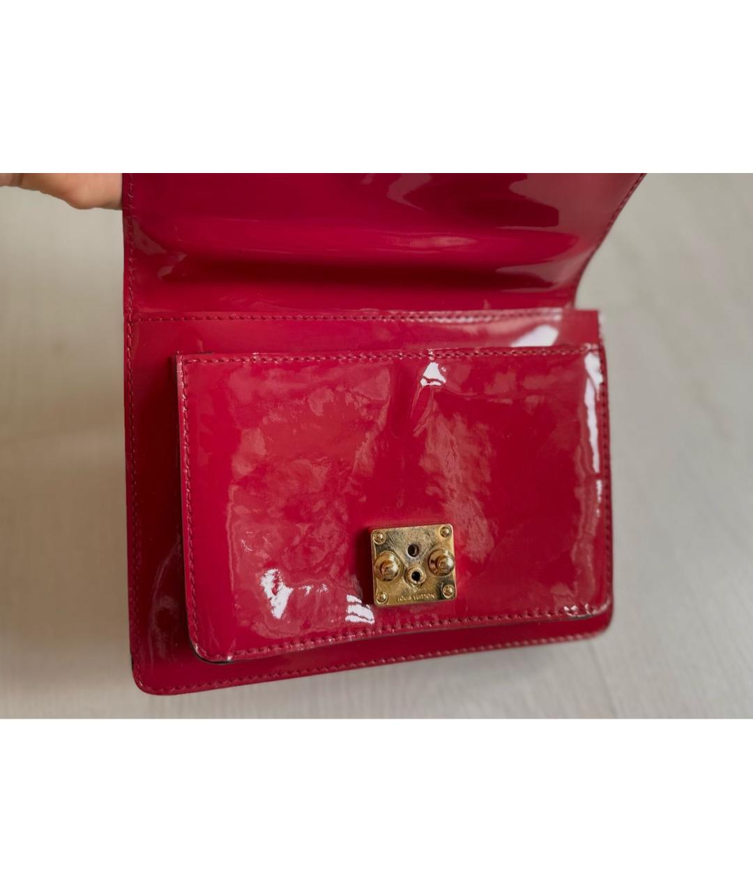 LOUIS VUITTON PRE-OWNED Бордовая сумка тоут из лакированной кожи, фото 6