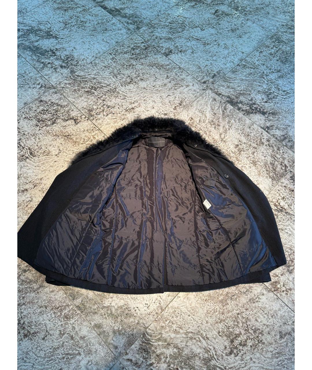 ERMANNO SCERVINO Антрацитовое хлопковое пальто, фото 2
