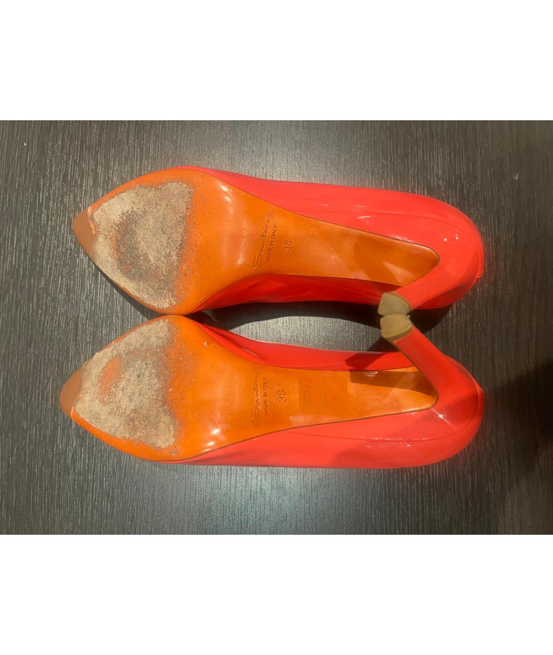SANTONI Коралловые туфли из лакированной кожи, фото 5