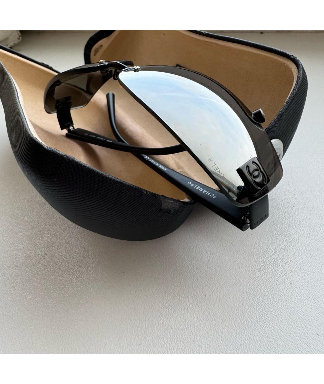 CHANEL Черные пластиковые солнцезащитные очки, фото 4