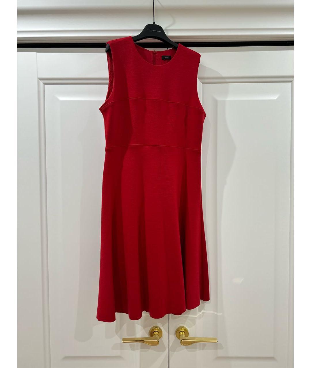 JOSEPH Красное шерстяное коктейльное платье, фото 4
