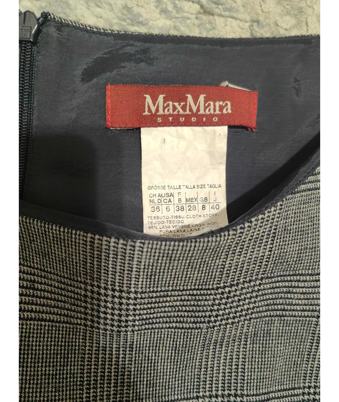 MAX MARA Серое шерстяное повседневное платье, фото 3