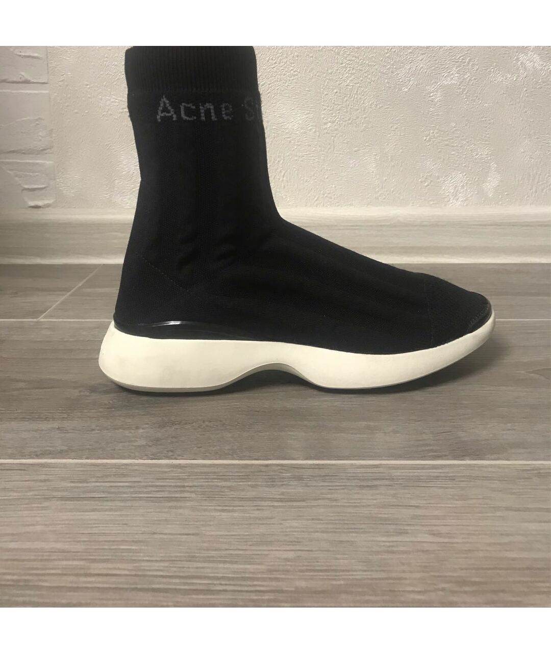 ACNE STUDIOS Черные текстильные ботинки, фото 9