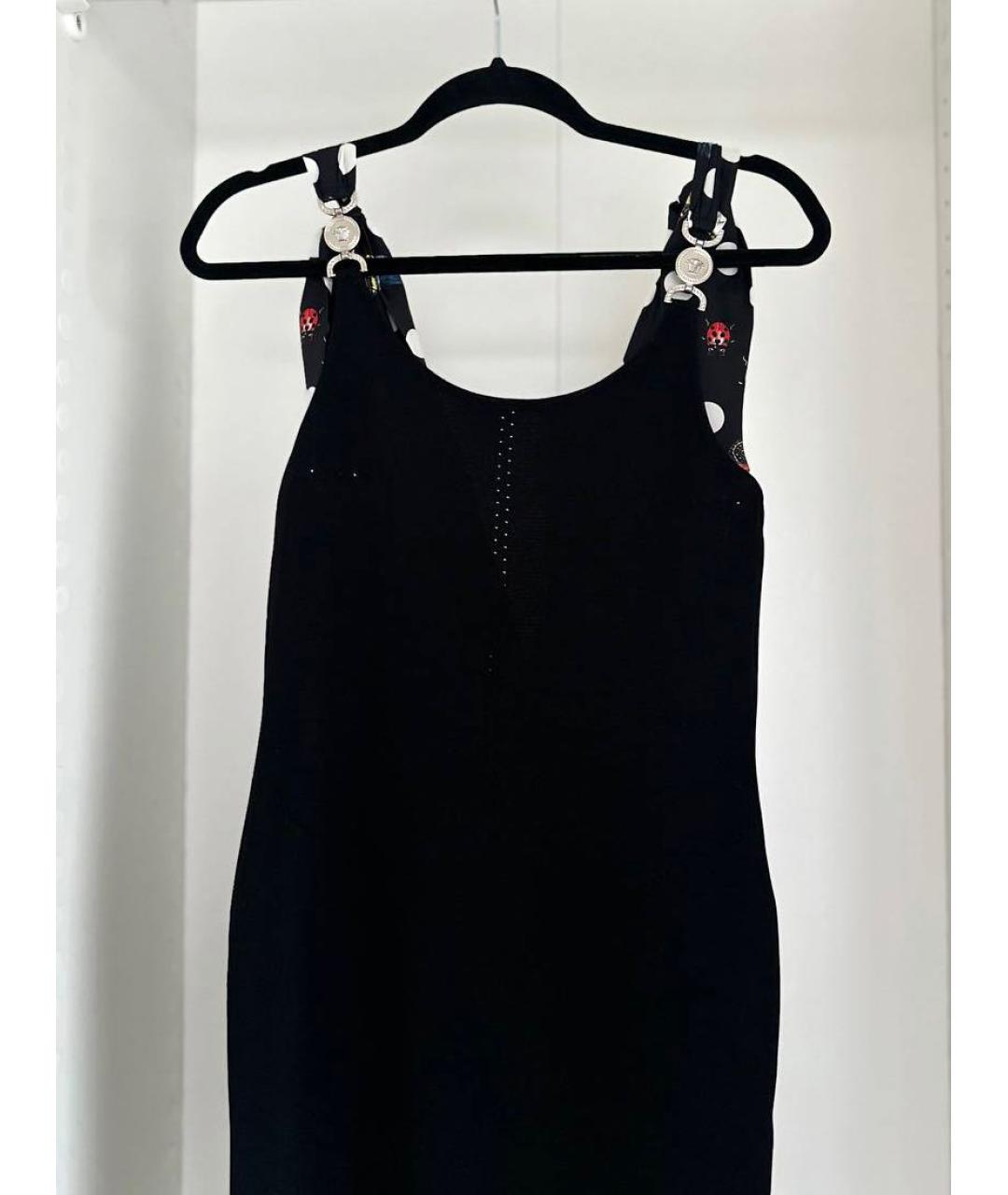 VERSACE Черное вискозное вечернее платье, фото 4