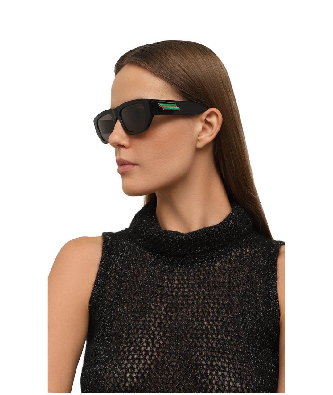 BOTTEGA VENETA Черные пластиковые солнцезащитные очки, фото 2