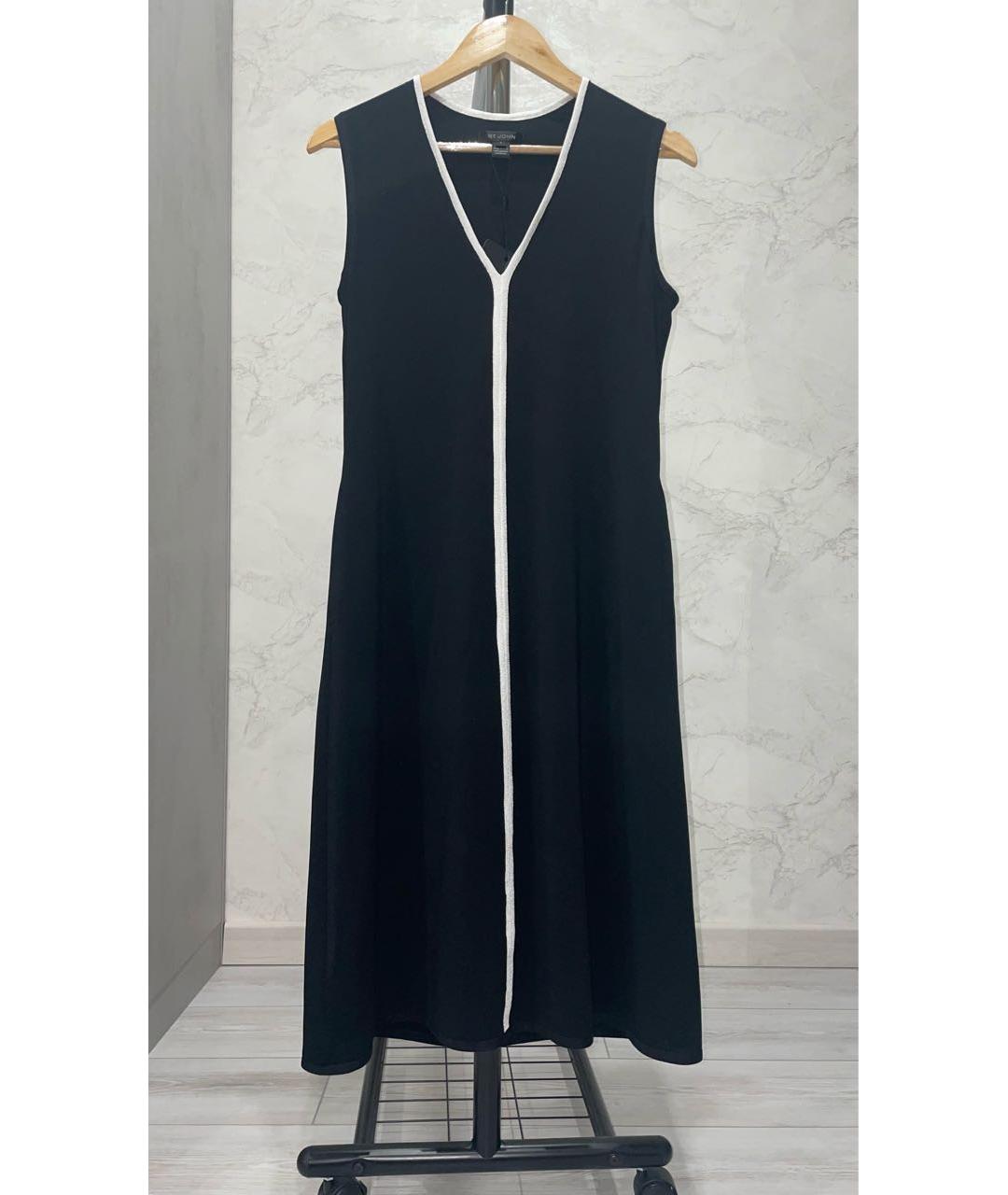 ST. JOHN Черное вискозное коктейльное платье, фото 5