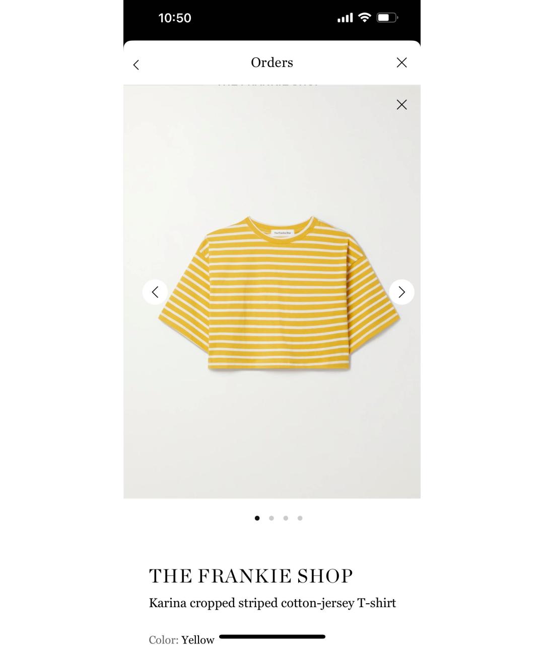 THE FRANKIE SHOP Желтая хлопковая футболка, фото 4