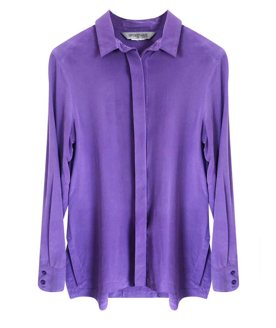 SPORTMAX Фиолетовая шелковая рубашка, фото 1