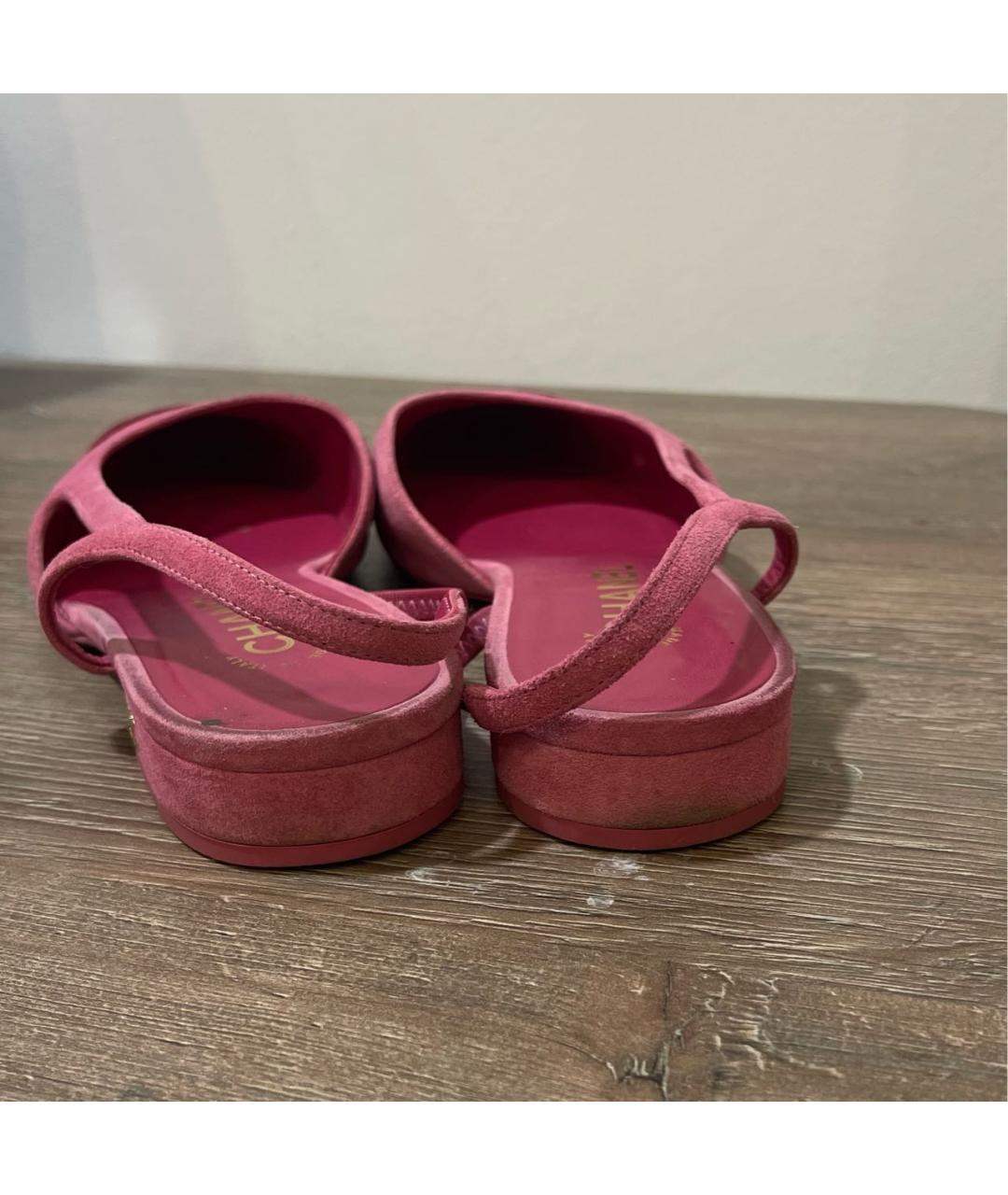 CHANEL PRE-OWNED Розовые замшевые туфли, фото 4