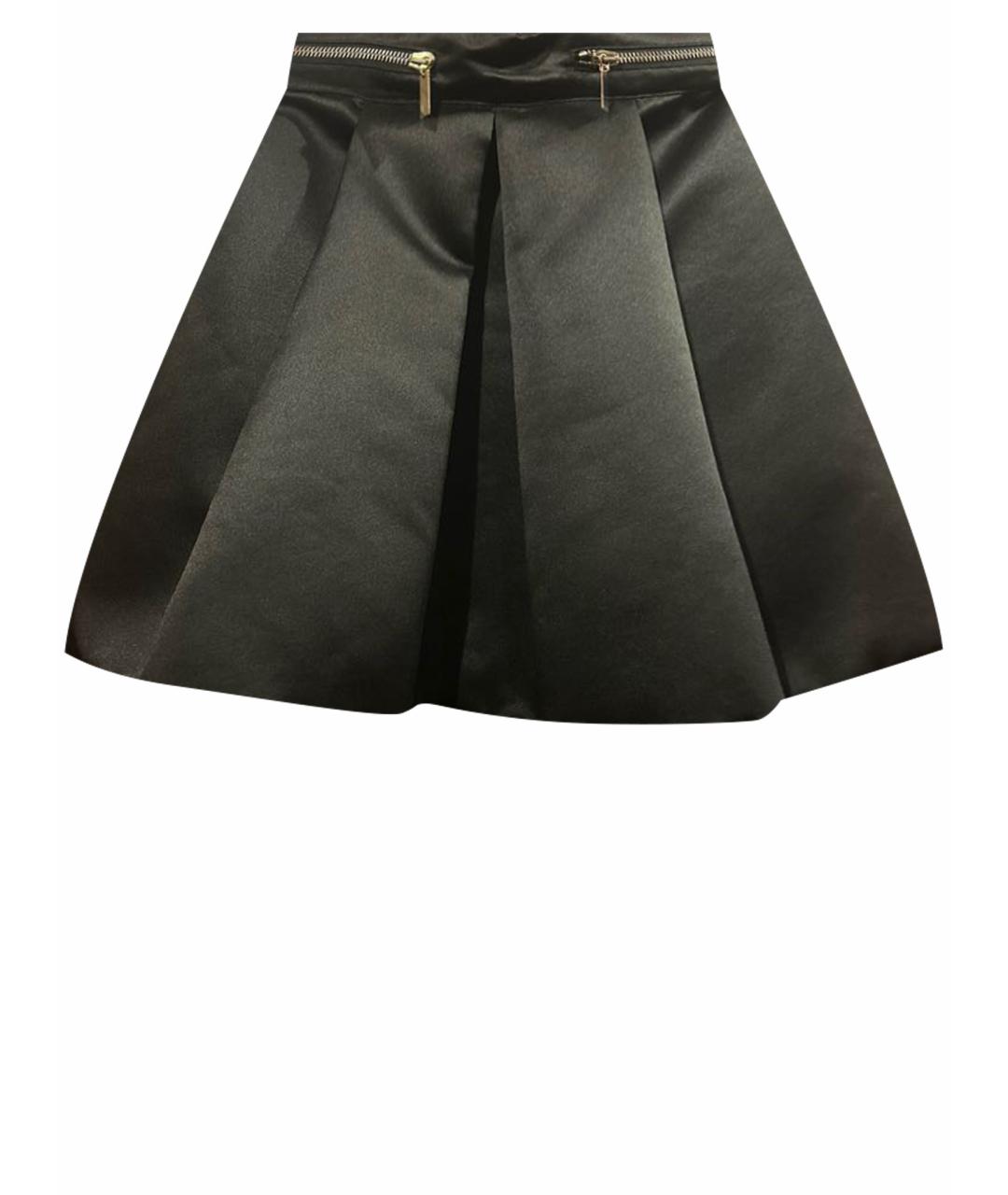 ELISABETTA FRANCHI Черная полиэстеровая юбка мини, фото 1