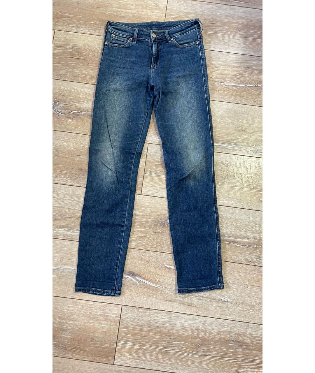 ARMANI JEANS Темно-синие хлопко-эластановые прямые джинсы, фото 7
