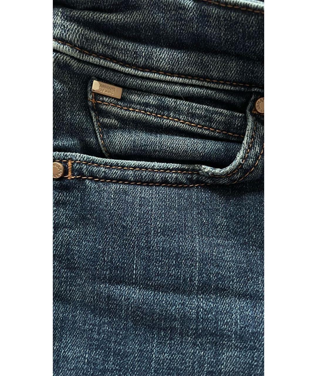 ARMANI JEANS Темно-синие хлопко-эластановые прямые джинсы, фото 6