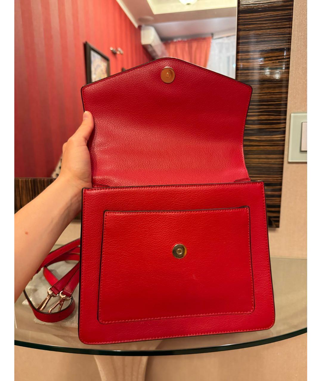 DKNY Красная кожаная сумка тоут, фото 5