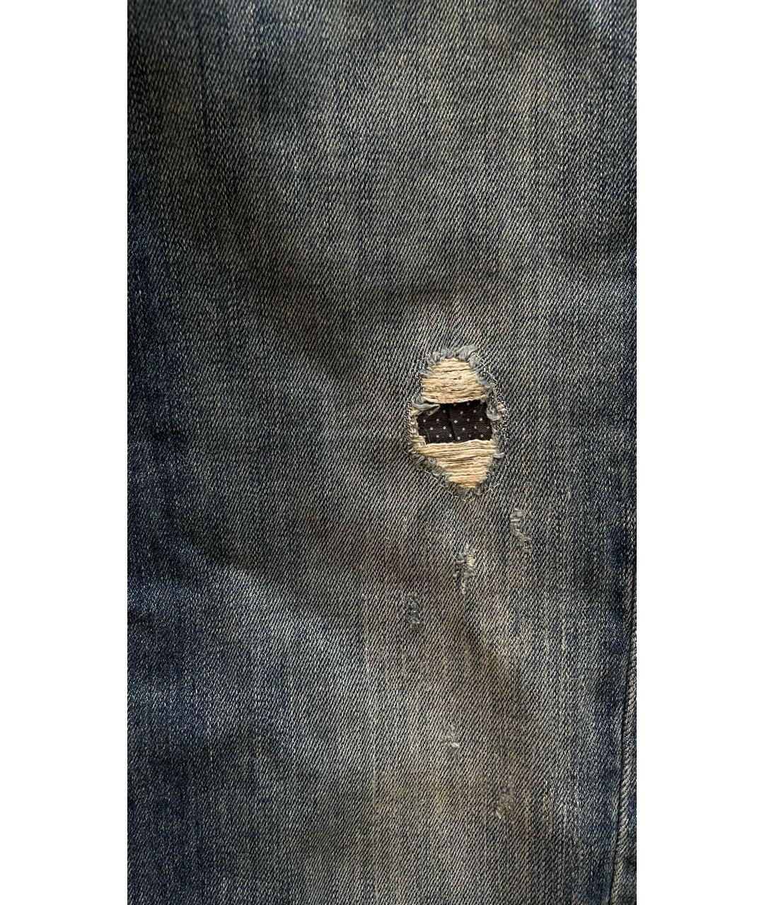 ARMANI JEANS Синие хлопко-эластановые прямые джинсы, фото 4
