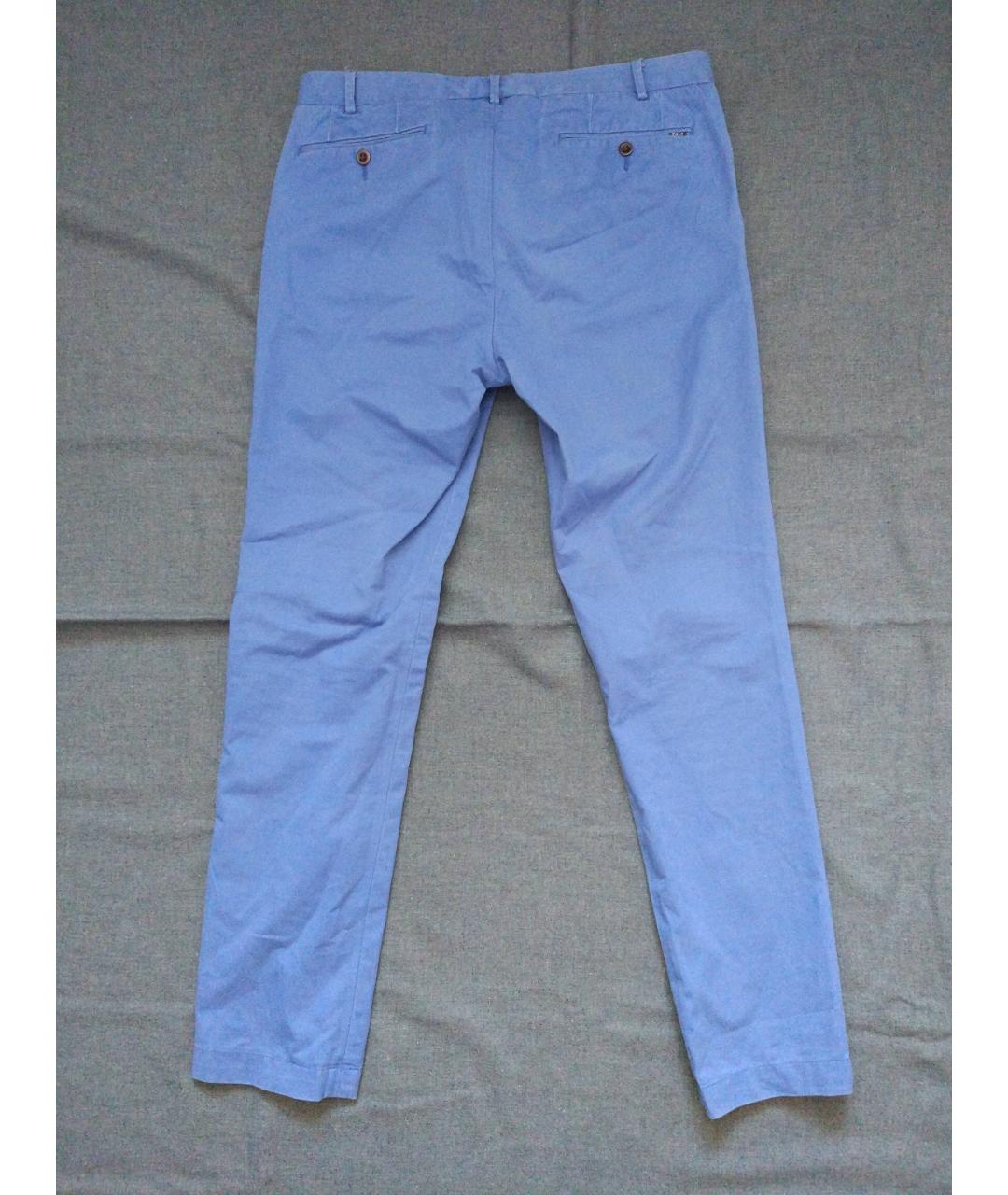 POLO RALPH LAUREN Синие хлопковые брюки чинос, фото 2