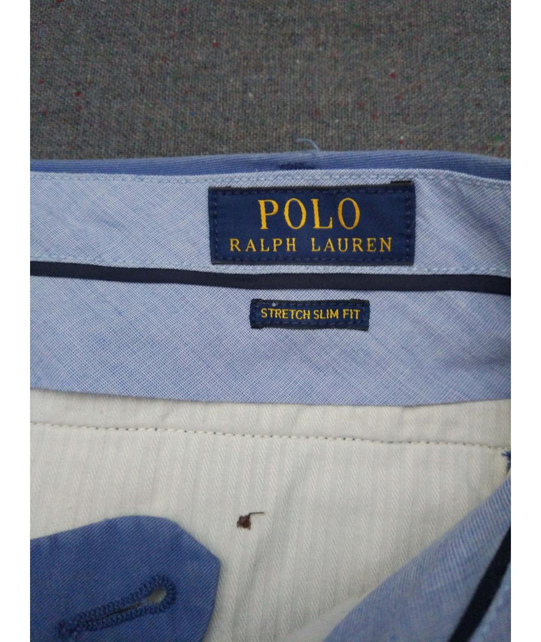 POLO RALPH LAUREN Синие хлопковые брюки чинос, фото 3