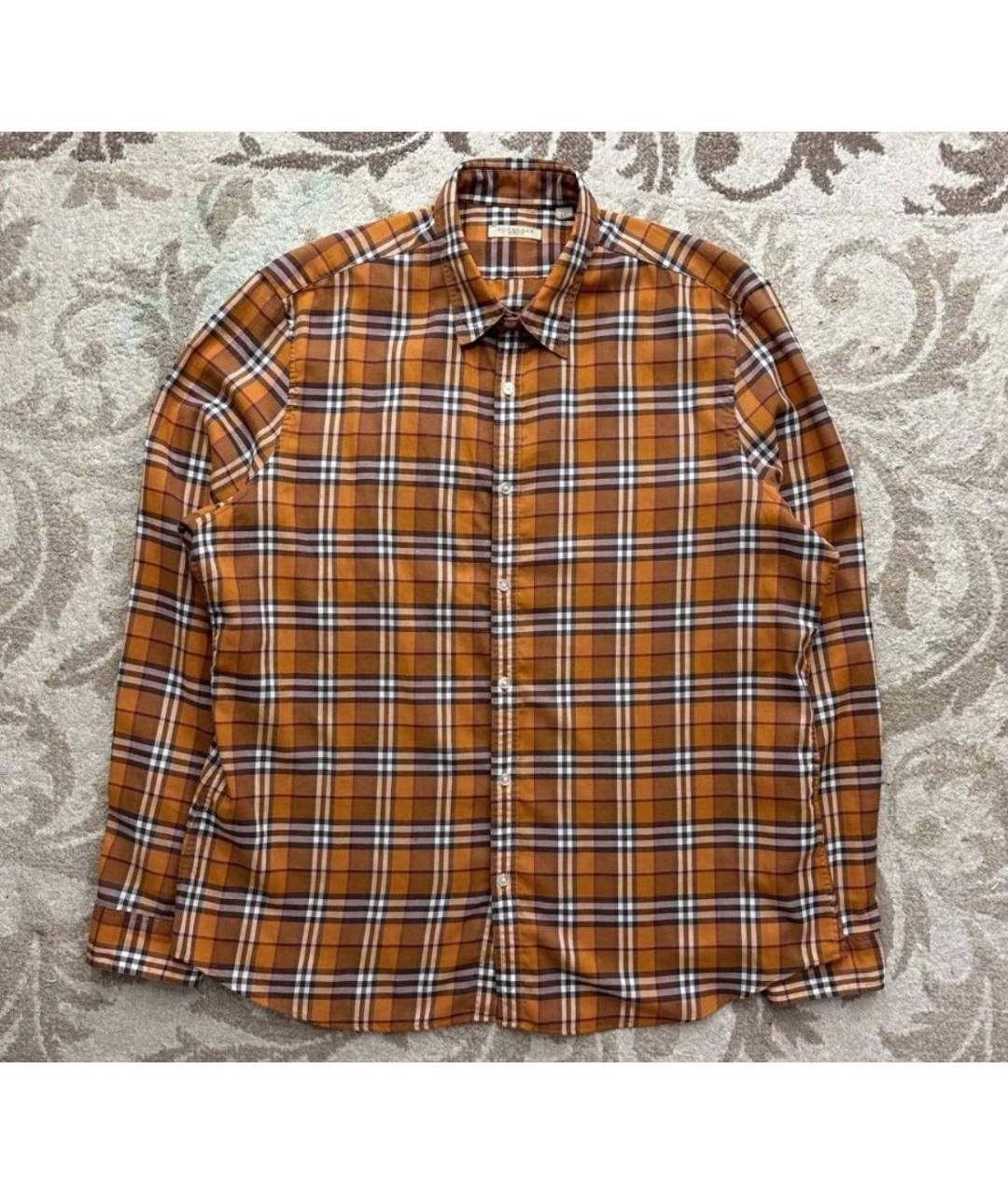 BURBERRY Оранжевая хлопковая классическая рубашка, фото 7