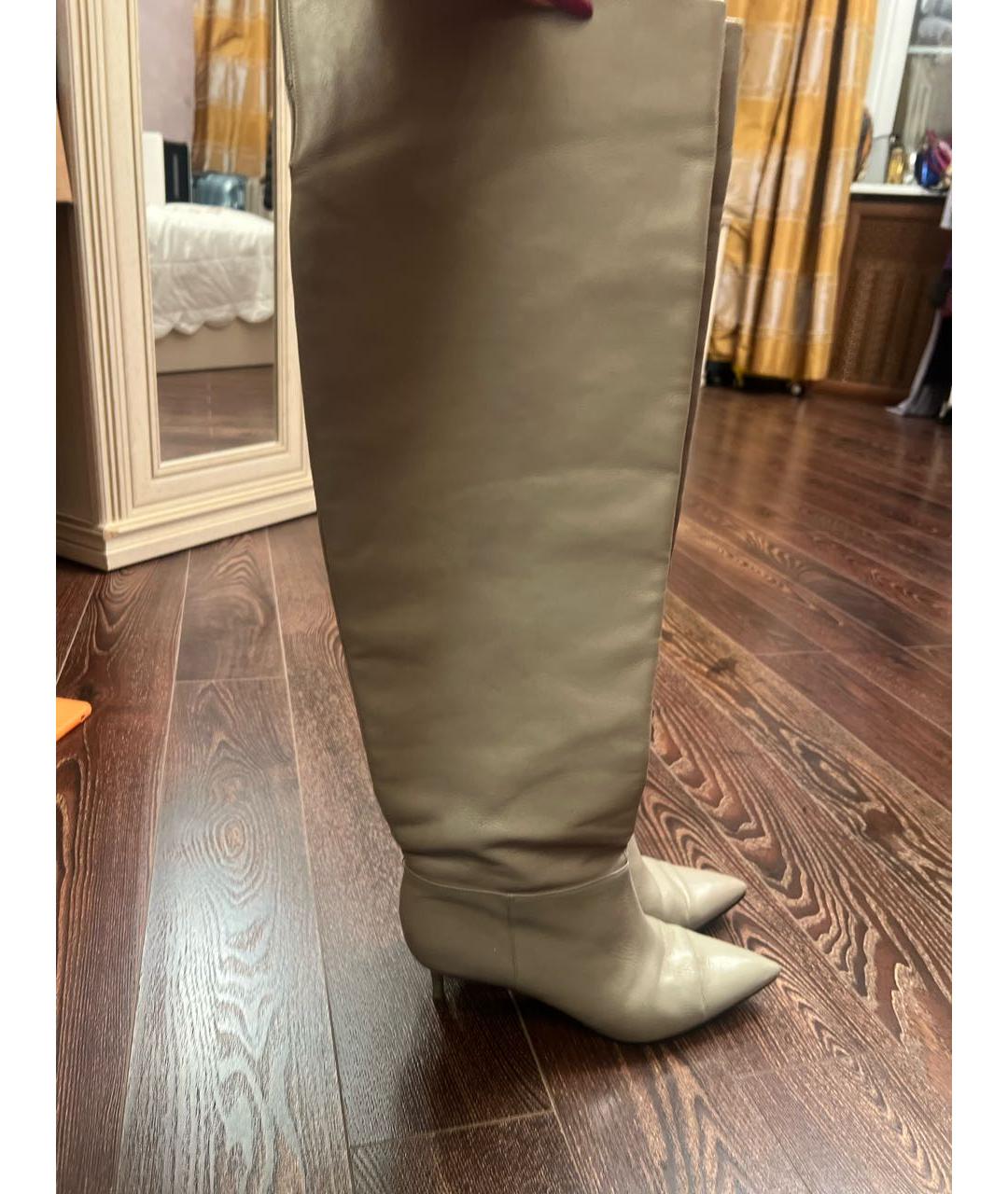LE SILLA Бежевые кожаные сапоги, фото 2