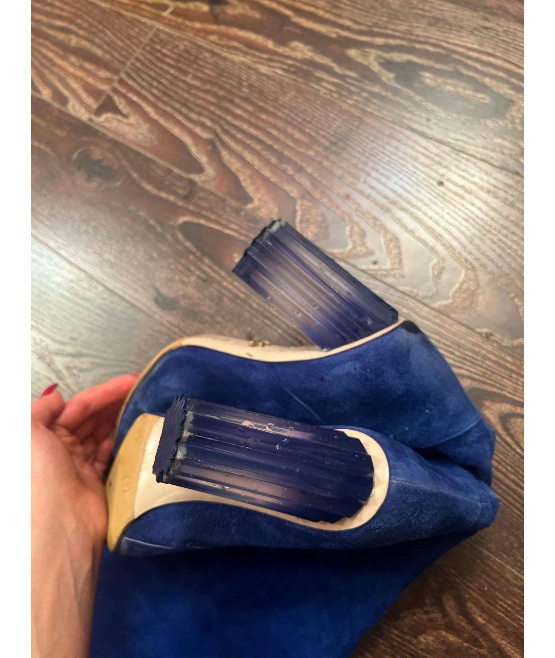 LE SILLA Синие замшевые ботфорты, фото 7