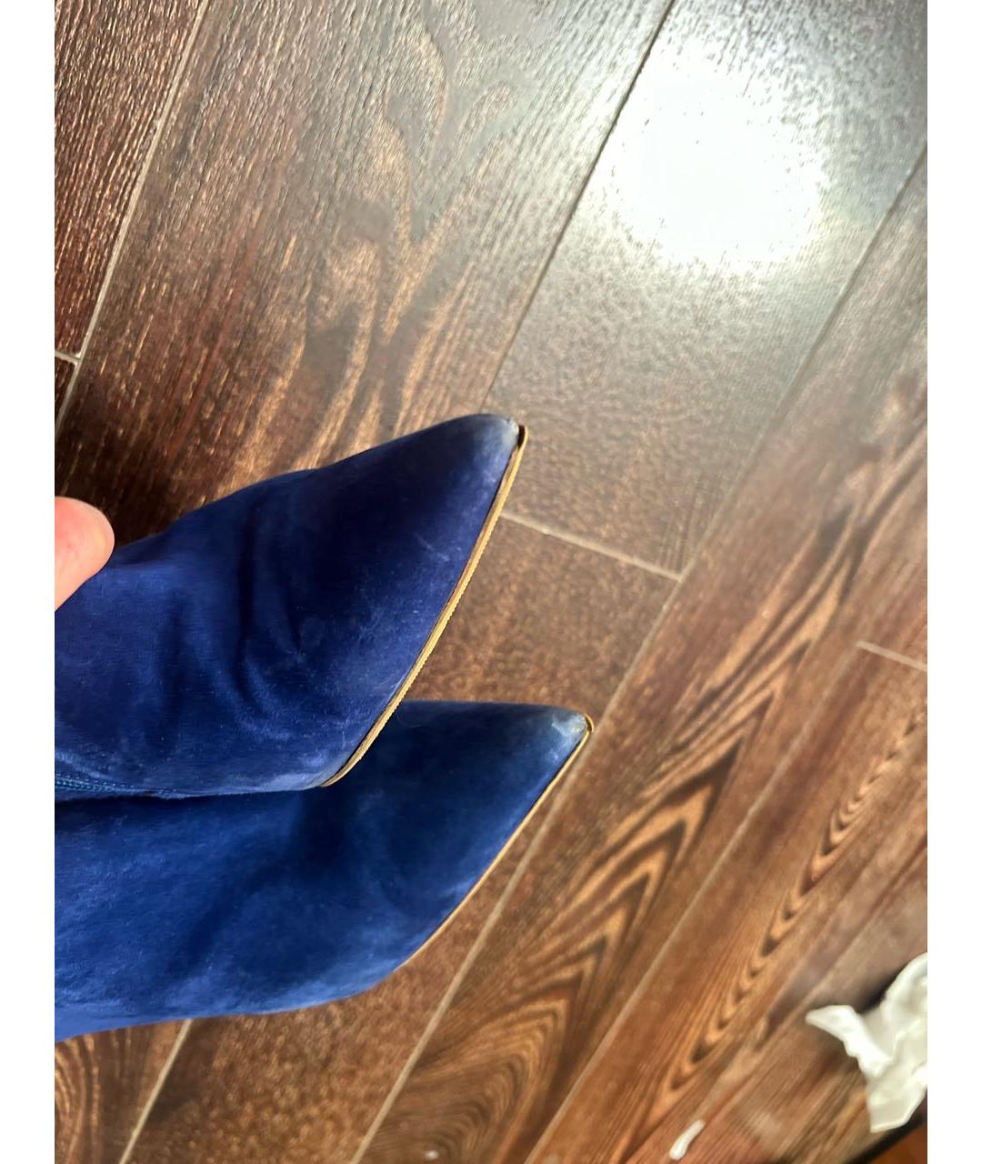 LE SILLA Синие замшевые ботфорты, фото 5